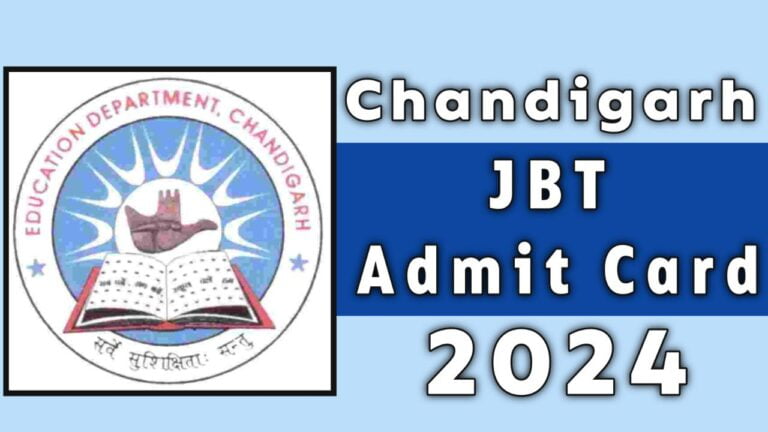 chandigarh JBT admit card 2024