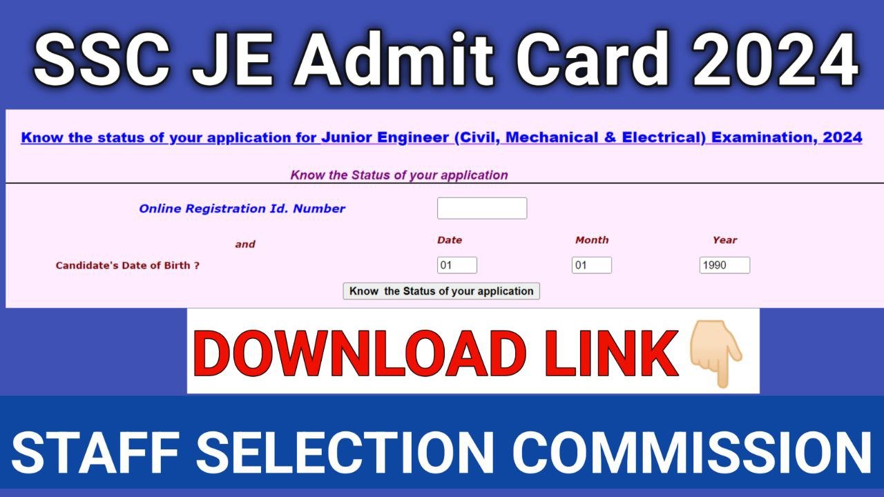 SSC JE Admit card 2024 Download