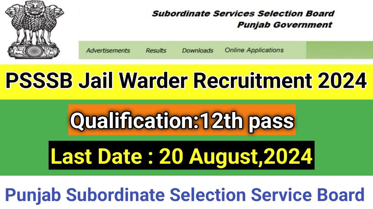 PSSSB Jail warder Recruitment 2024