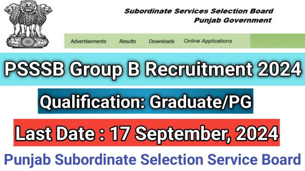 PSSSB Group B Recruitment 2024 – Apply Online, Important Dates ...