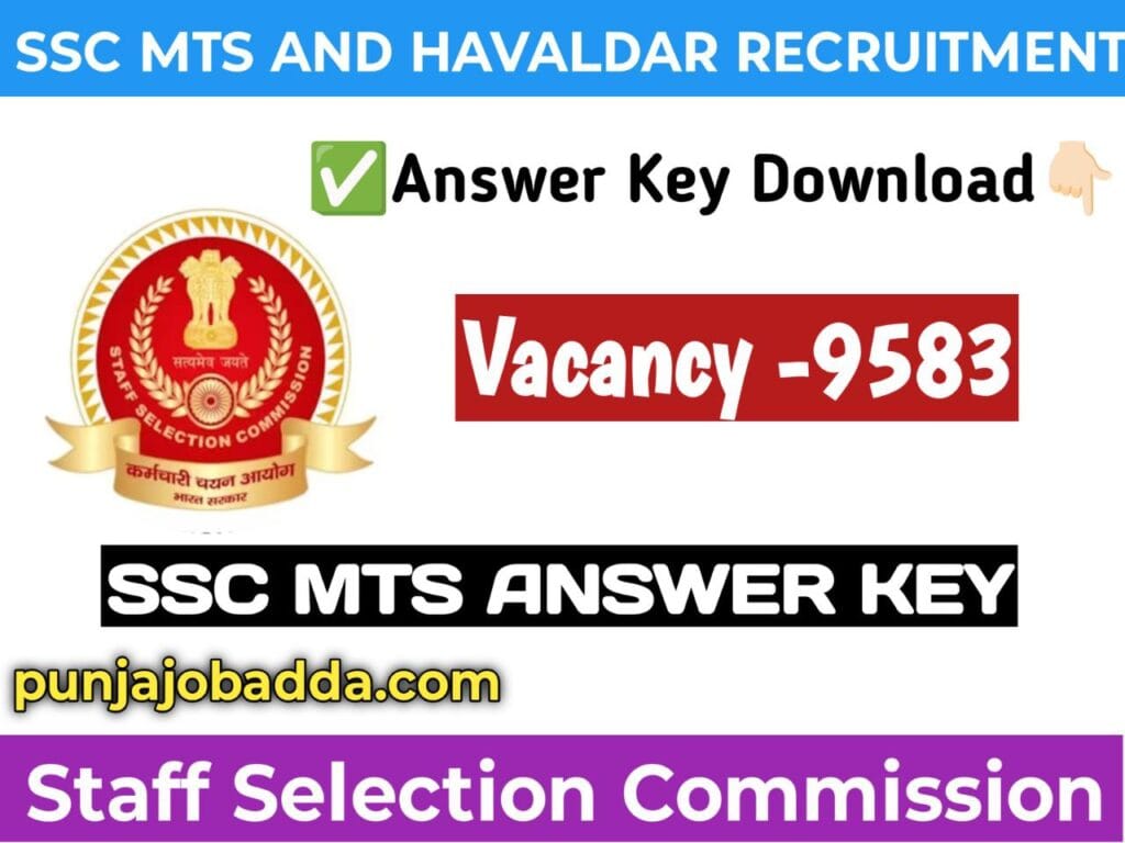 SSC MTS and Havaldar Recruitment 2024 Answer Key Released for 9,583