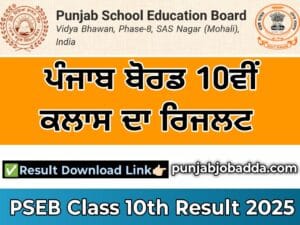 PSEB 10th Result 2025