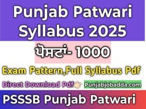 Punjab Patwari Syllabus 2025