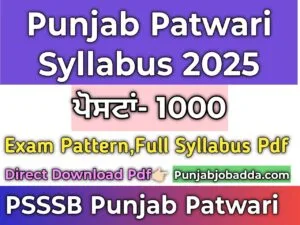 Punjab Patwari Syllabus 2025