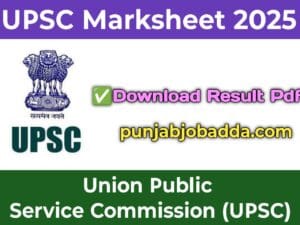 UPSC Marksheet 2025