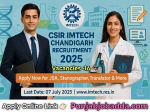 Chandigarh CSIR IMTech Recruitment 2025