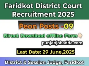 District Court Faridkot Recruitment 2025