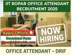 IIT Ropar Office Attendant Recruitment 2025