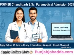 PGIMER BSc Paramedical Admission 2025