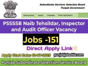 PSSSB Recruitment 2025