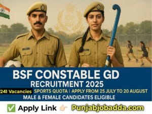 BSF Constable GD Sports Quota Recruitment 2025