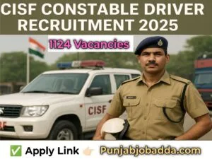 CISF Constable Driver Recruitment 2025
