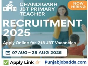 Chandigarh JBT Primary Teacher Recruitment 2025