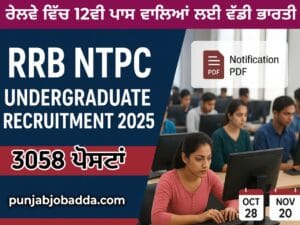 RRB NTPC Under Graduate Level Recruitment 2025