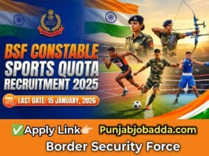 BSF Constable Sports Quota Recruitment 2025