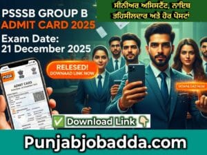 PSSSB Group B Admit Card 2025