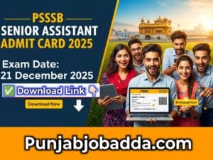 PSSSB Senior Assistant Admit Card 2025