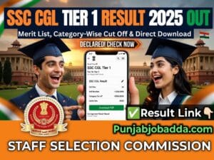 SSC CGL Tier 1 Exam Result 2025