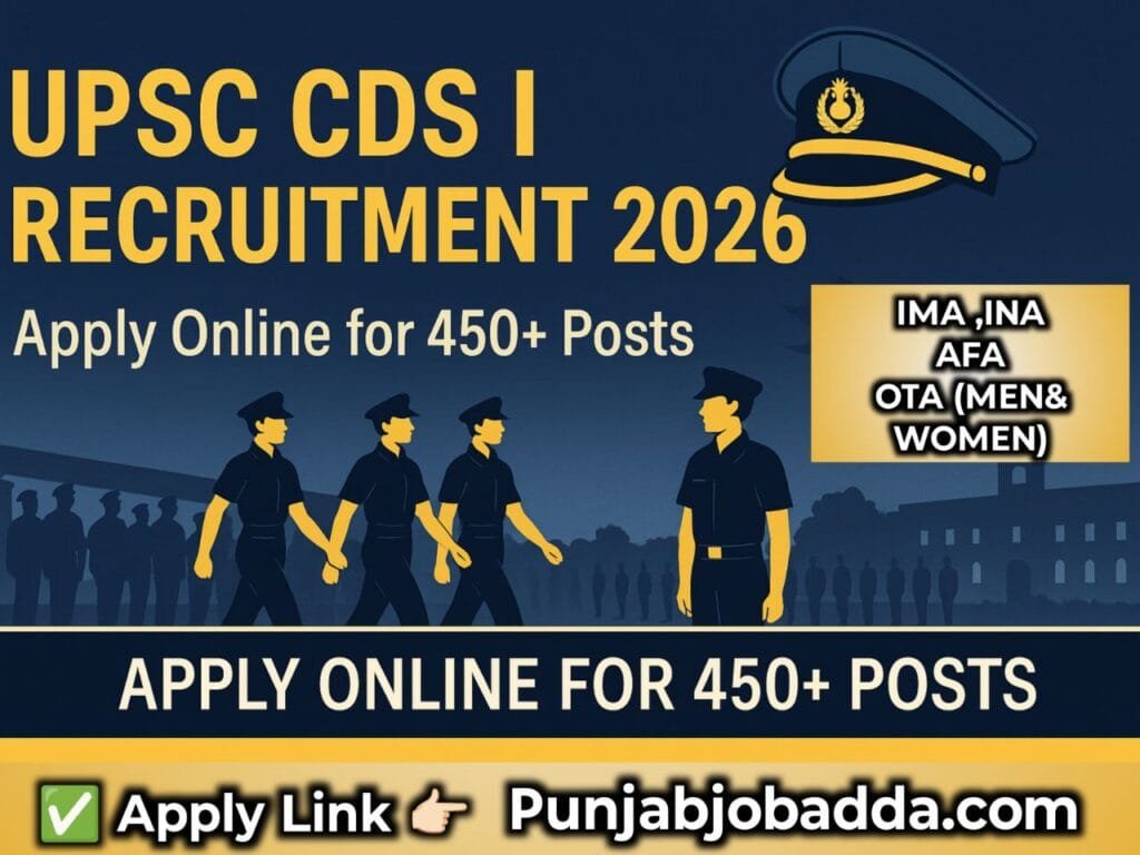 UPSC CDS I Recruitment 2026 – Apply Online for 450+ Posts, eligibility ...
