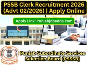PSSSB Clerk Recruitment 2026