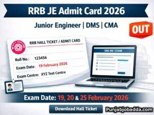 RRB JE Admit Card 2026