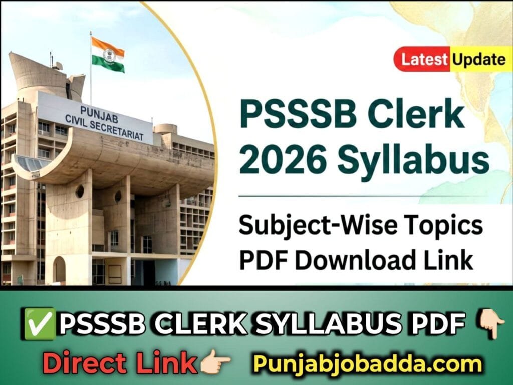 PSSSB Clerk Syllabus 2026 – Download PDF & Check Latest Exam Pattern ...