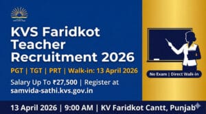 KVS Faridkot Teacher Recruitment 2026